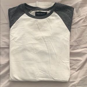 White and Gray Men’s Crewneck T-Shirt